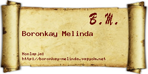 Boronkay Melinda névjegykártya