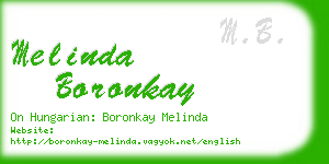 melinda boronkay business card